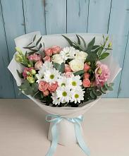 Букет цветов из:  Розы, Лизиантусы и Хризантемы в Поселок Чайковского