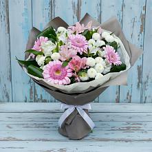 Букет цветов из:  Герберы, Альстромерии и Хризантемы в Поселок Чайковского