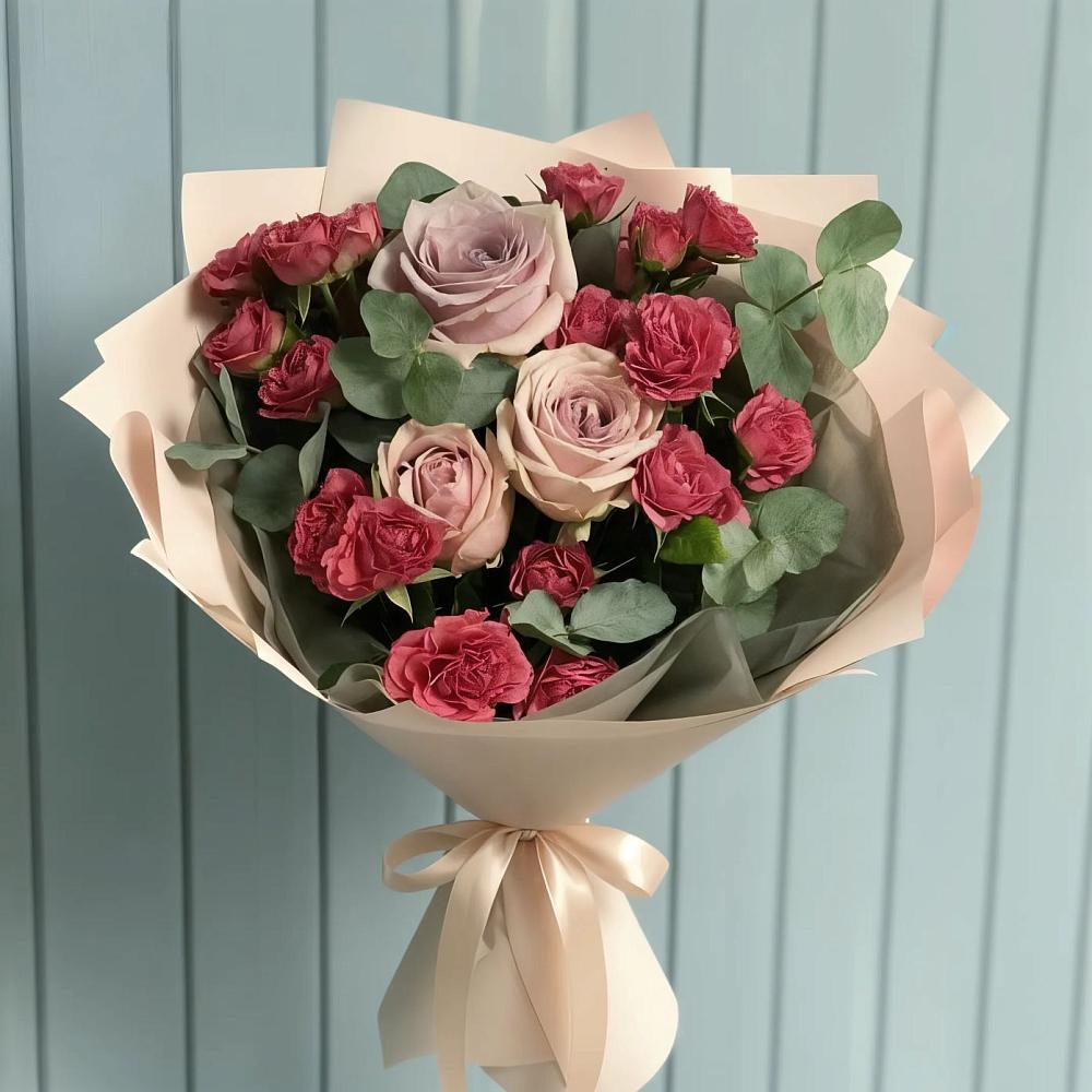 Букет цветов из: Гвоздики и Розы в Поселок Чайковского