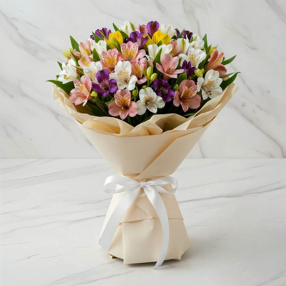 Букет цветов из: Альстромерии в Поселок Чайковского