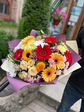 Букет цветов из:  Герберы, Ромашки, Хризантемы, Розы и Подсолнухи #REPLACE_PRED# Поселок Чайковского