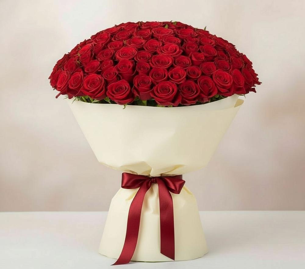 Букет 101 Красная роза Милано в Поселок Чайковского