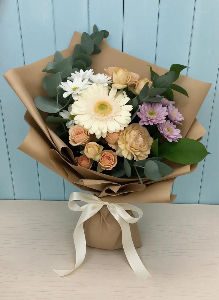 Букет цветов из: Герберы и Хризантемы в Поселок Чайковского