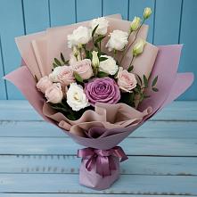 Букет цветов из:  Розы и Лизиантусы в Поселок Чайковского