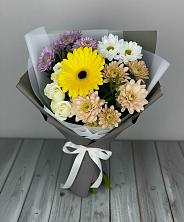 Букет цветов из:  Розы, Герберы и Хризантемы в Поселок Чайковского