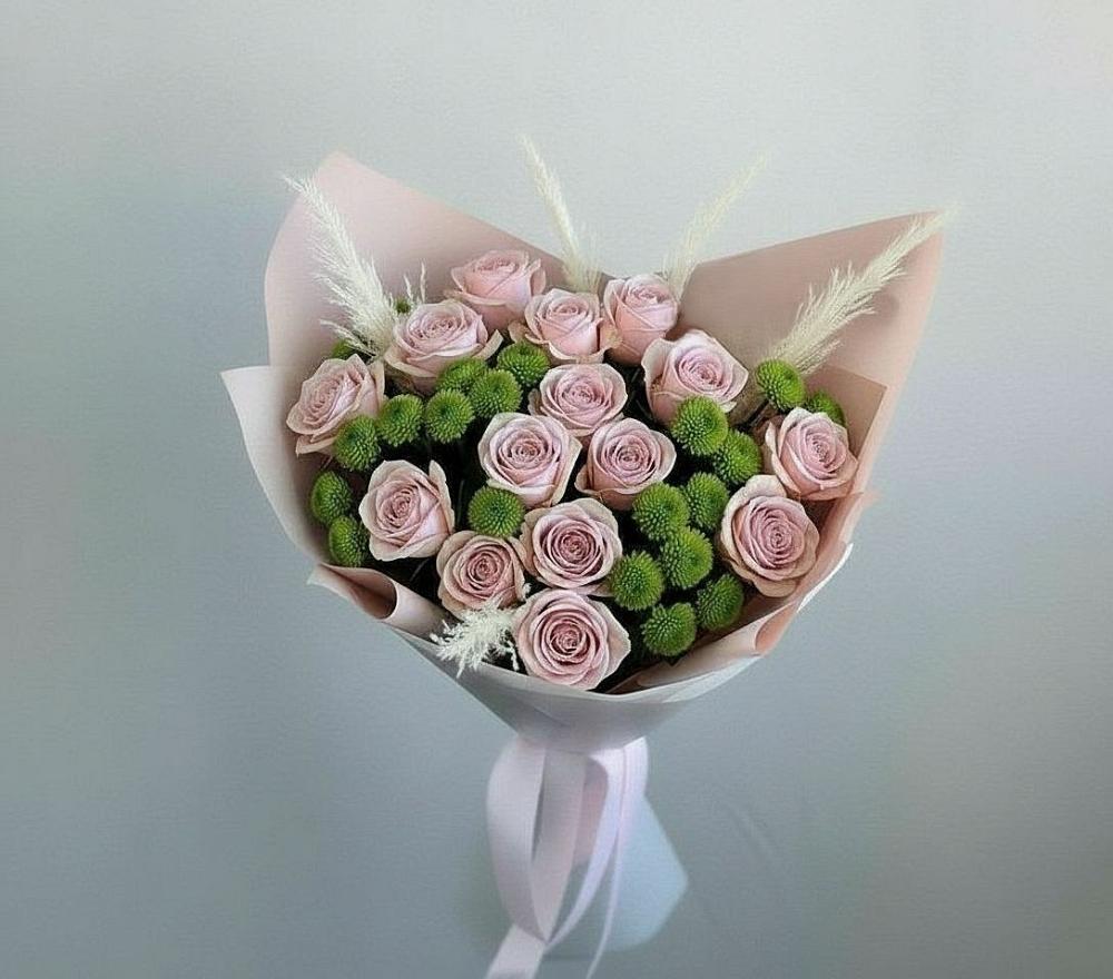 Букет цветов из: Розы и Хризантемы в Поселок Чайковского