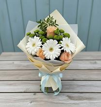 Букет цветов из:  Герберы, Розы и Хризантемы #REPLACE_PRED# Поселок Чайковского