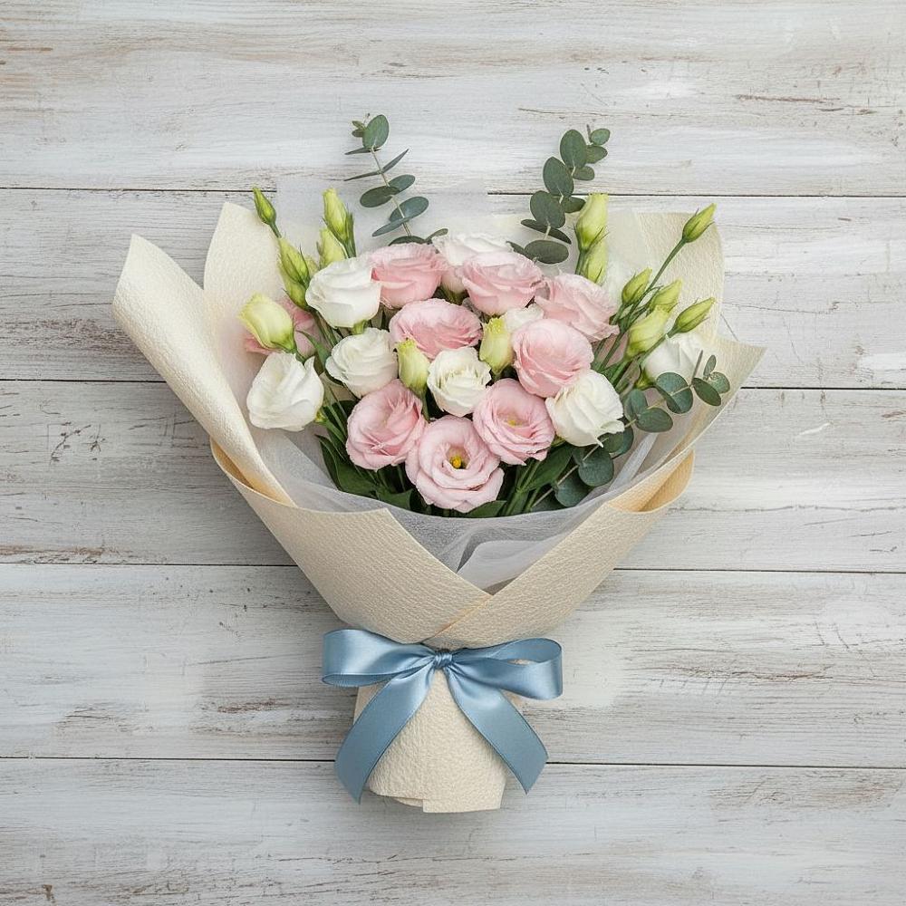 Букет цветов из: Лизиантусы в Поселок Чайковского